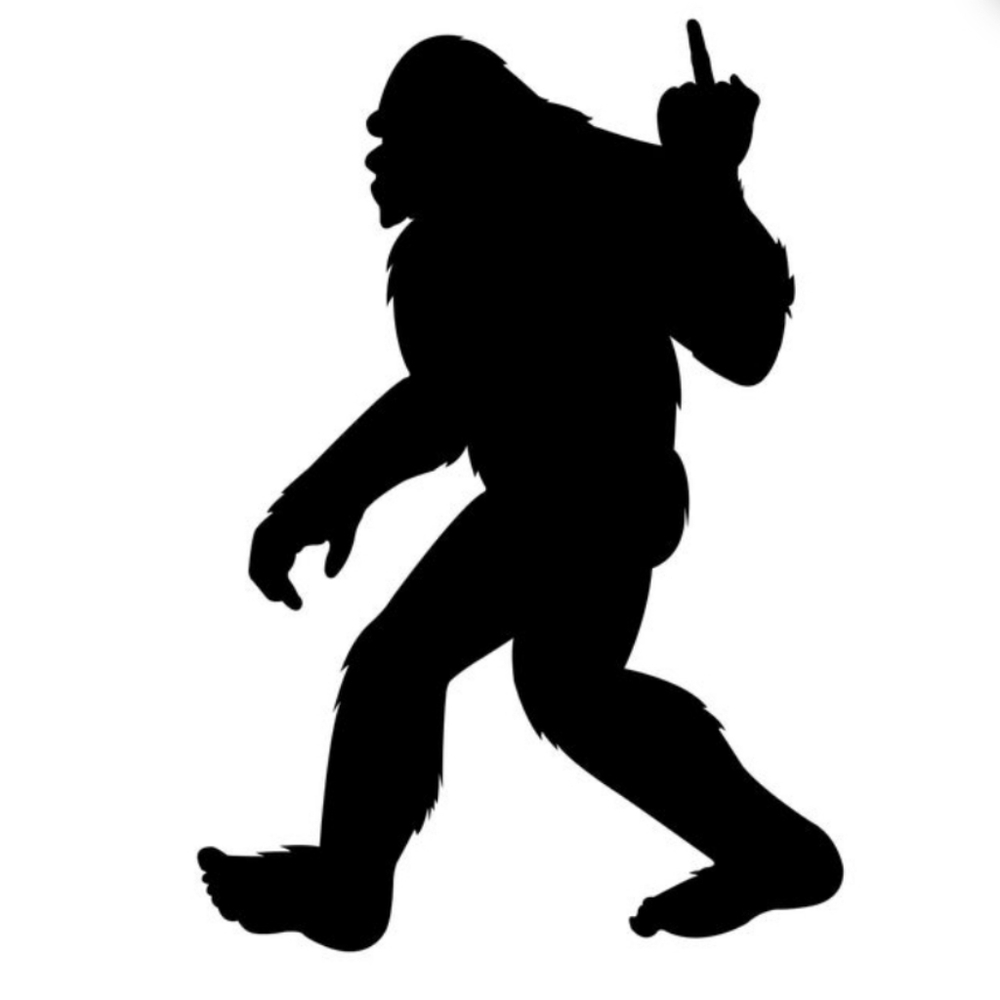 Big Foot Giving The Middle Finger Vinyl Decal